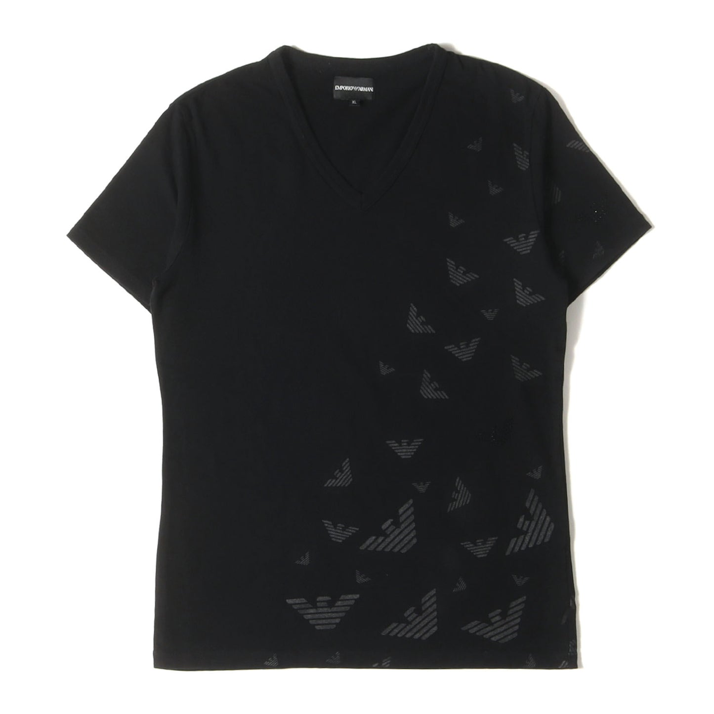 ラインストーン イーグル ストレッチ Vネック Tシャツ / MADE IN JAPAN