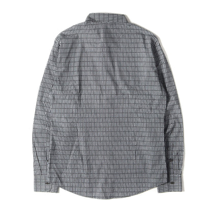 2WAYカラー ロゴ総柄 ストレッチ 比翼ボタンシャツ(SLIM FIT)