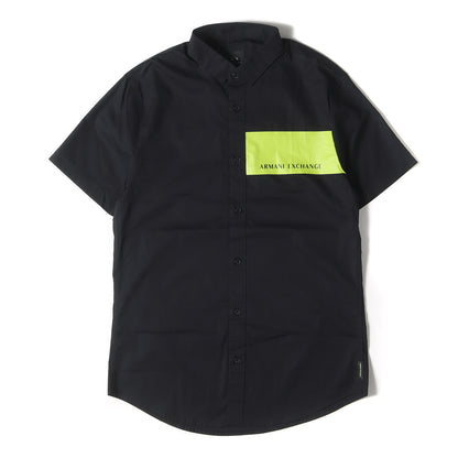 21SS ネオン ボックス ロゴ ストレッチ ブロード 半袖 ドレス シャツ