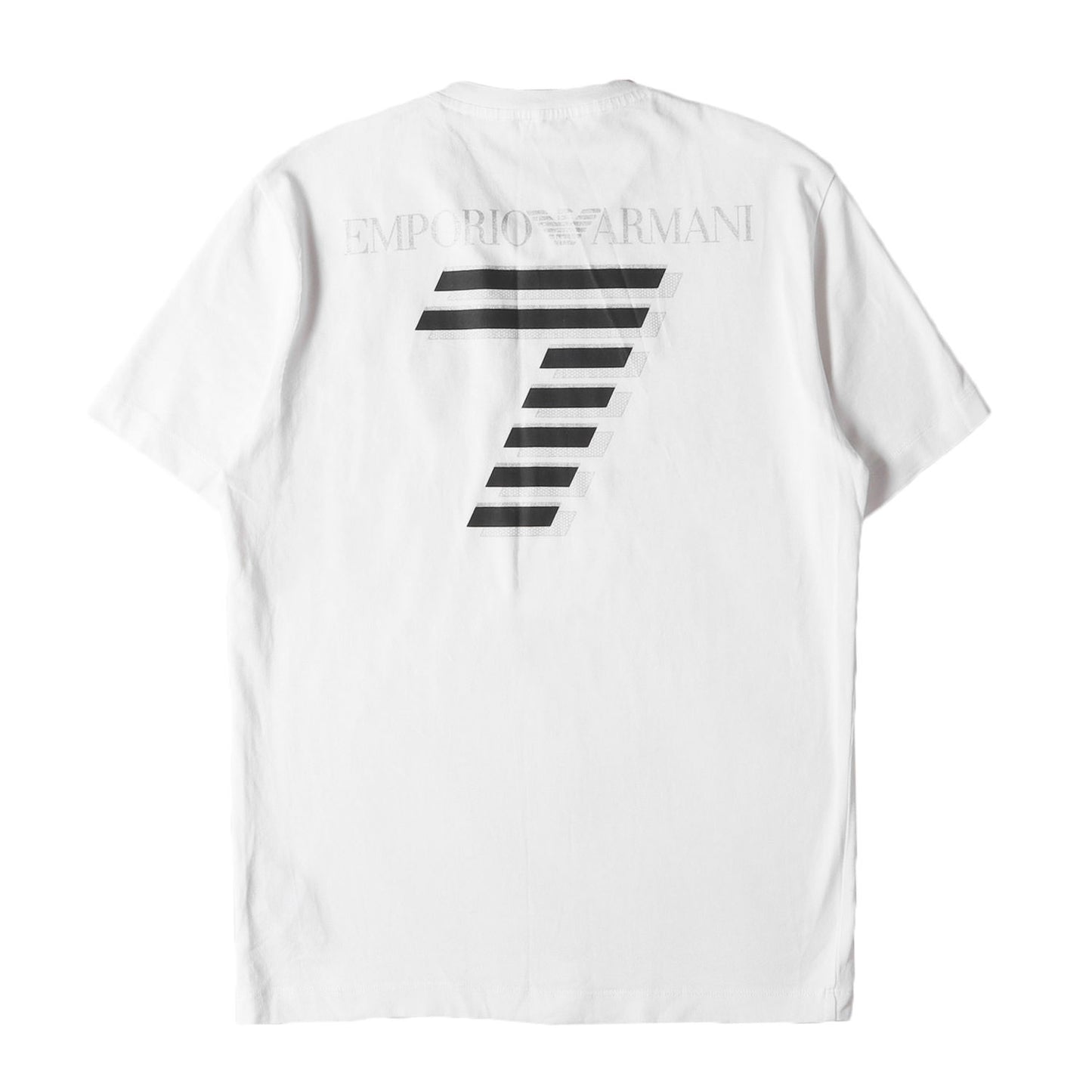 EA7 エンブレムワッペン付き ストレッチ Vネック Tシャツ