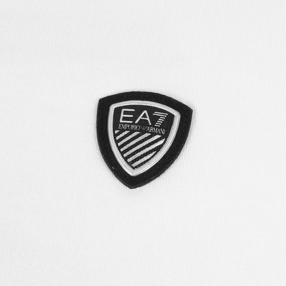 EA7 エンブレムワッペン付き ストレッチ Vネック Tシャツ
