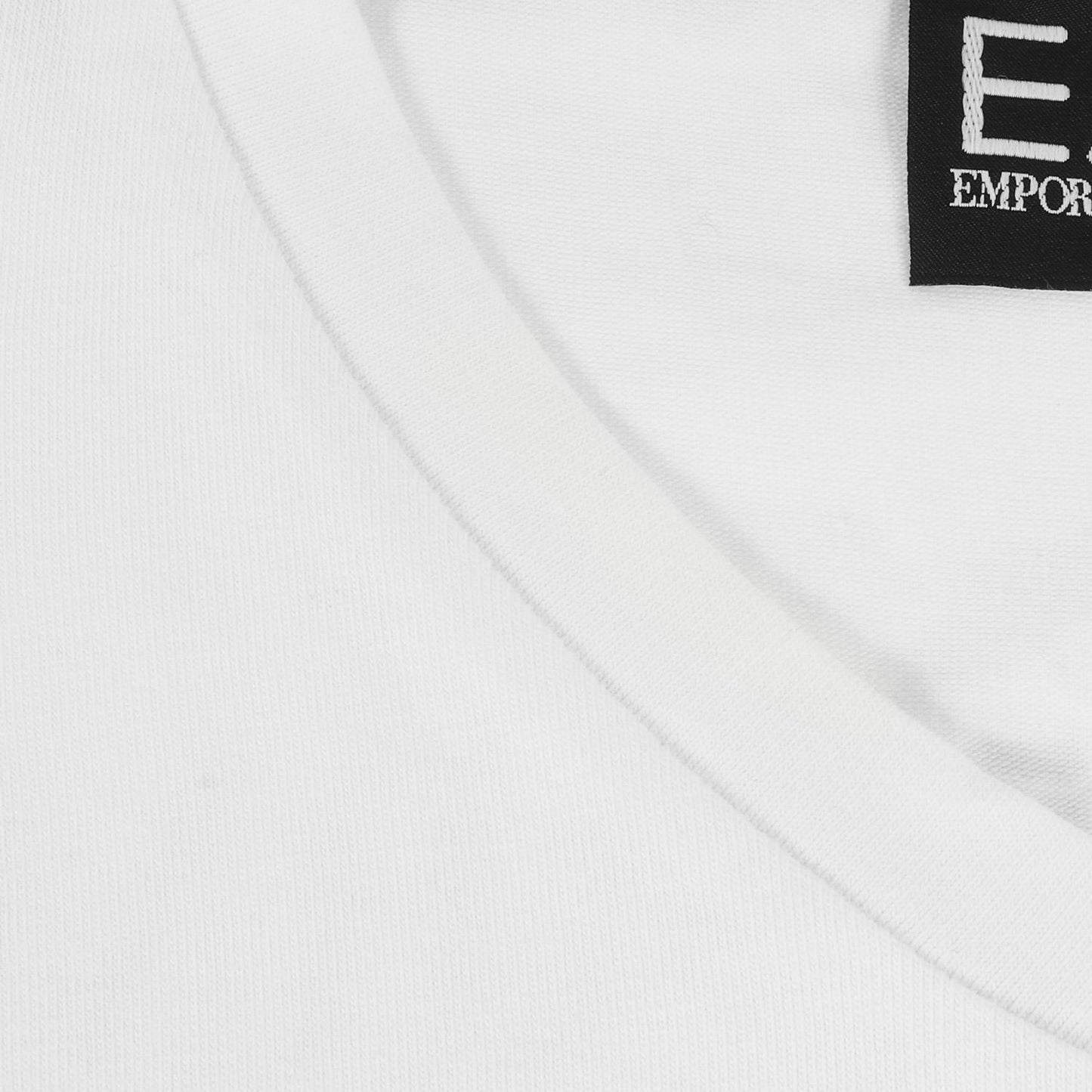 EA7 エンブレムワッペン付き ストレッチ Vネック Tシャツ