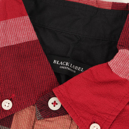 オーバーチェック シアサッカー ボタンダウン 半袖 ドレス シャツ