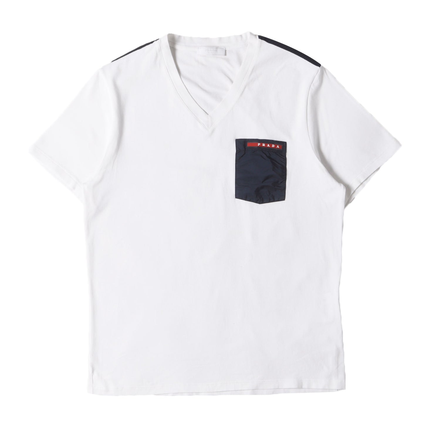 Vネック ロゴ ナイロン ポケット Tシャツ (SJM994 R151)
