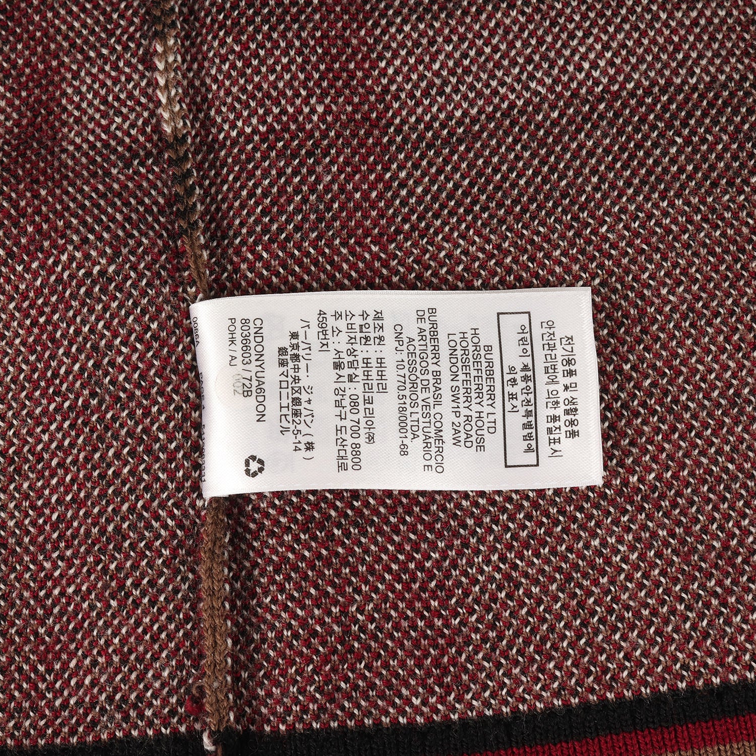 BURBERRY (バーバリー) 21AW ノバチェック ウール ニット (8036603