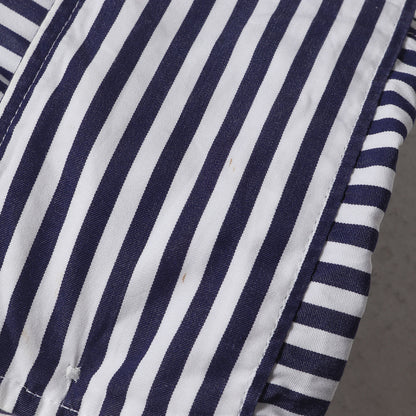 × THOMASMASON ストライプ バンドカラー ブロード シャツ (BROAD OVERSIZED L/S GM214-50036)