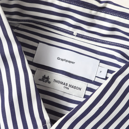 × THOMAS MASON ストライプ ボタンダウン ドレス シャツ (THOMAS MASON Oversized B.D GM222-50004)
