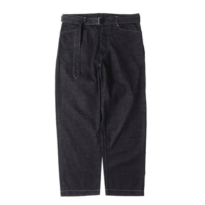 ベルテッド ワイド バギー セルビッジ デニム パンツ (12.9oz Denim Long Belted Pants BHS22F013)
