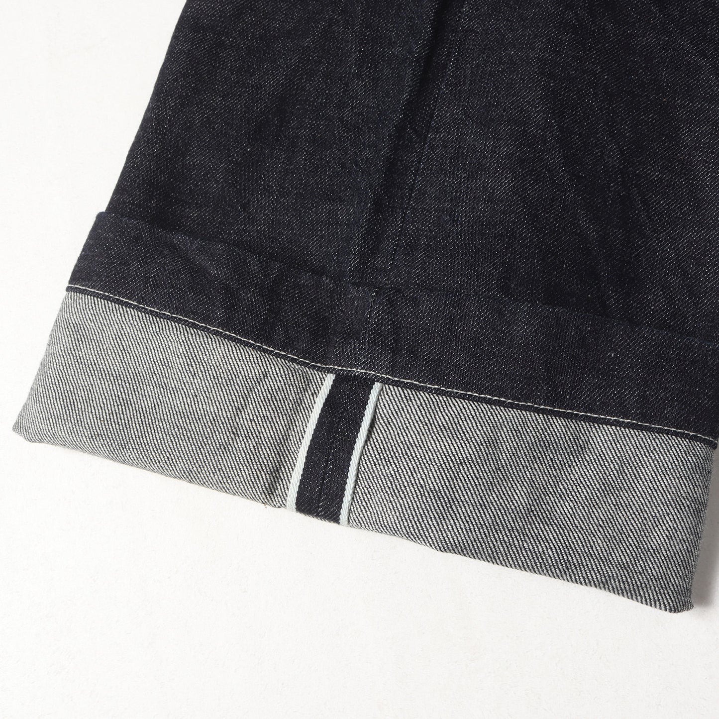 ベルテッド ワイド バギー セルビッジ デニム パンツ (12.9oz Denim Long Belted Pants BHS22F013)