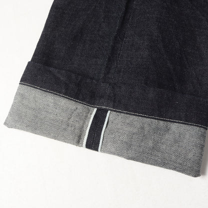 ベルテッド ワイド バギー セルビッジ デニム パンツ (12.9oz Denim Long Belted Pants BHS22F013)