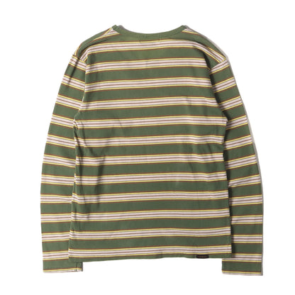 90s - 00s ワンポイント ガール ロゴ メキシカン ボーダー バインダー Vネック カットソー (2CL-7880)