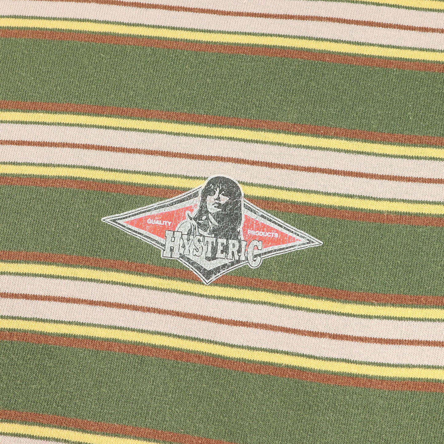 90s - 00s ワンポイント ガール ロゴ メキシカン ボーダー バインダー Vネック カットソー (2CL-7880)