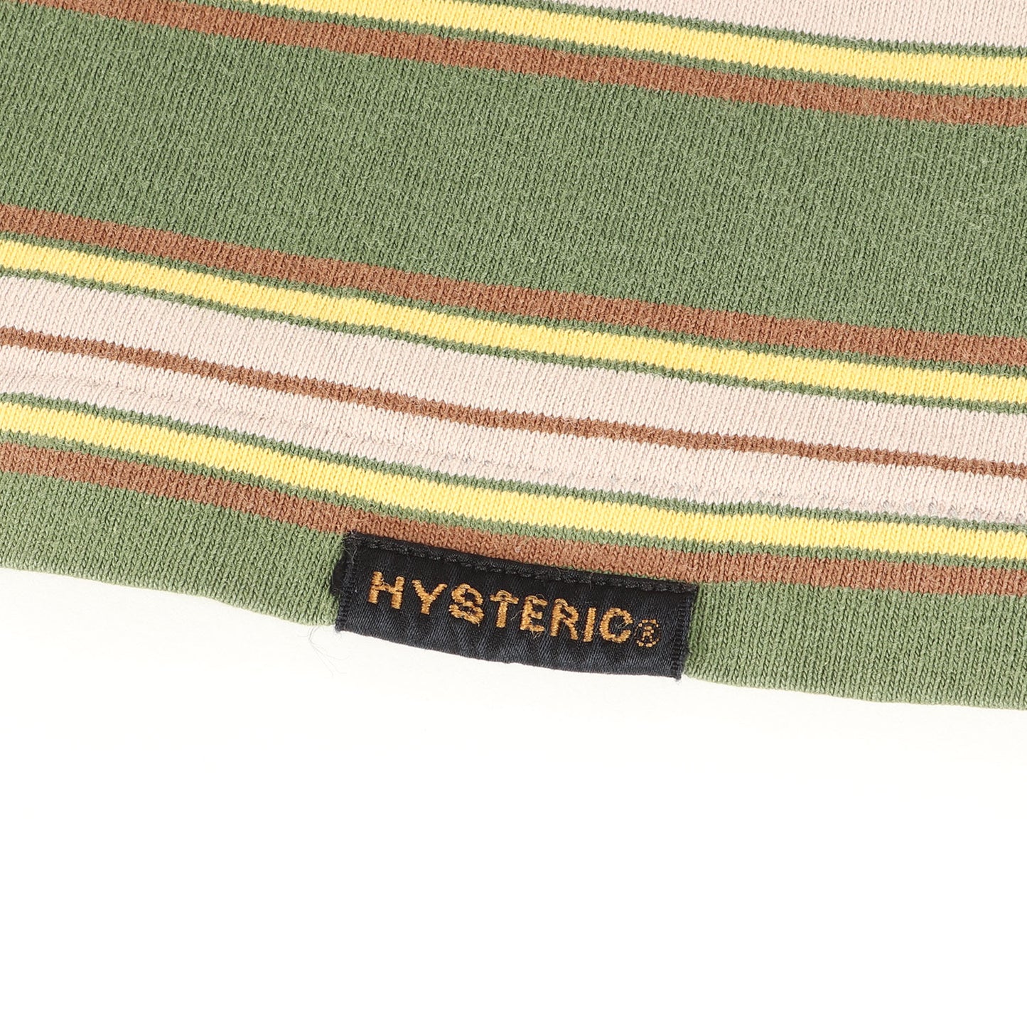 90s - 00s ワンポイント ガール ロゴ メキシカン ボーダー バインダー Vネック カットソー (2CL-7880)