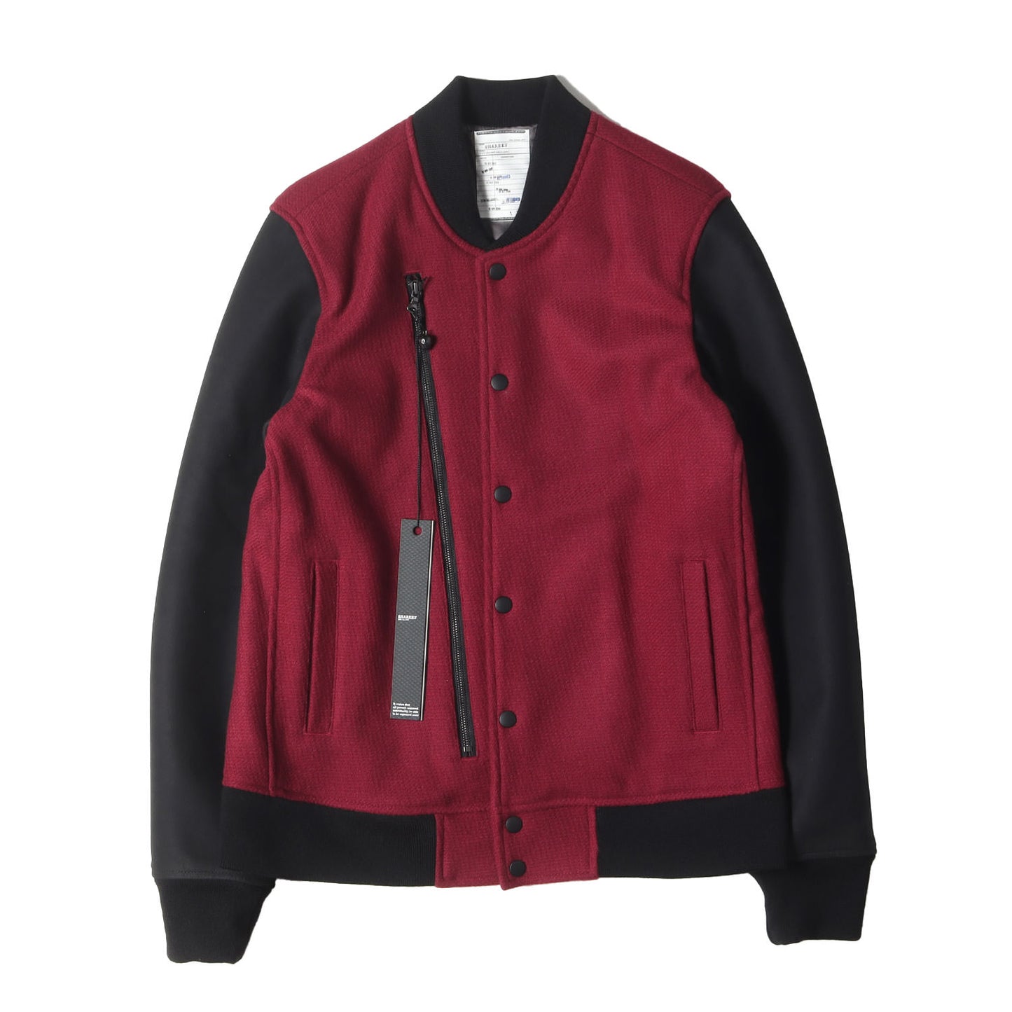 袖レザー カシミア ウール メルトン スタジャン (CASHMERE MELTON STADIUM JACKET)