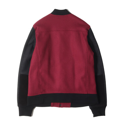 SHAREEF (シャリーフ) 袖レザー カシミア ウール メルトン スタジャン  