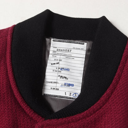 袖レザー カシミア ウール メルトン スタジャン (CASHMERE MELTON STADIUM JACKET)