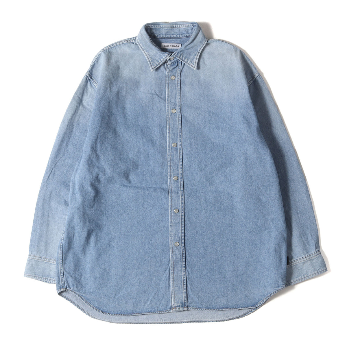 バックロゴ ヴィンテージ加工 オーバーサイズ デニムシャツ (571457 TYE24) / MADE IN JAPAN