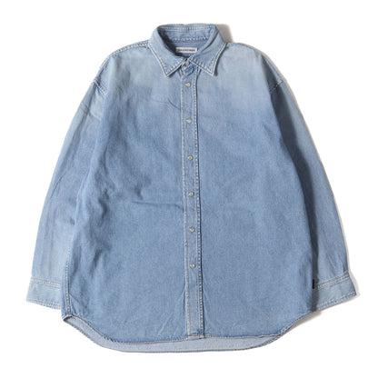 バックロゴ ヴィンテージ加工 オーバーサイズ デニムシャツ (571457 TYE24) / MADE IN JAPAN
