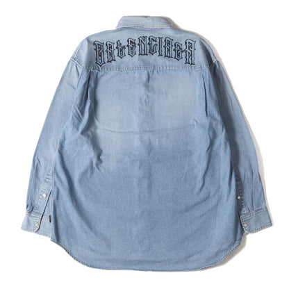 バックロゴ ヴィンテージ加工 オーバーサイズ デニムシャツ (571457 TYE24) / MADE IN JAPAN