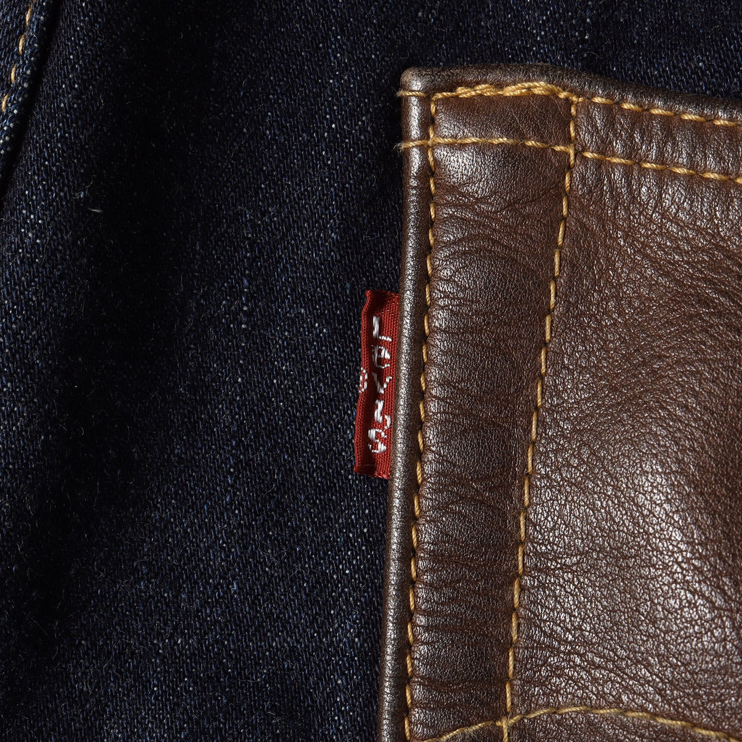 08SS × Levi's レザーポケット 切替 JW503 デニム パンツ (WA-P901) / ジッパーフライ