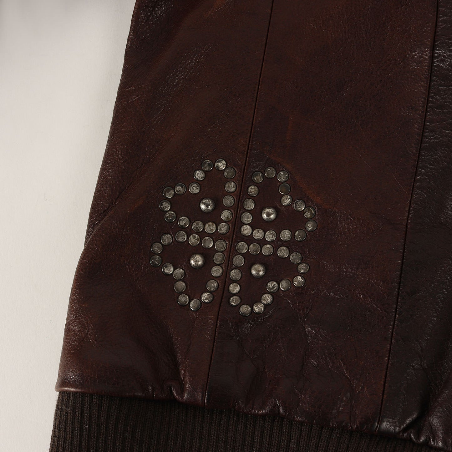 00s フラワー スタッズ ジップ レザー ジャケット