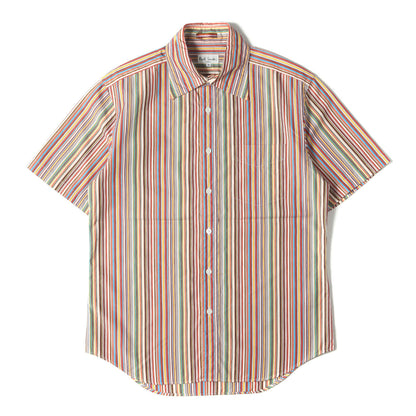 シグネチャー アーティストストライプ 半袖 ドレス シャツ / LONDON MADE IN JAPAN