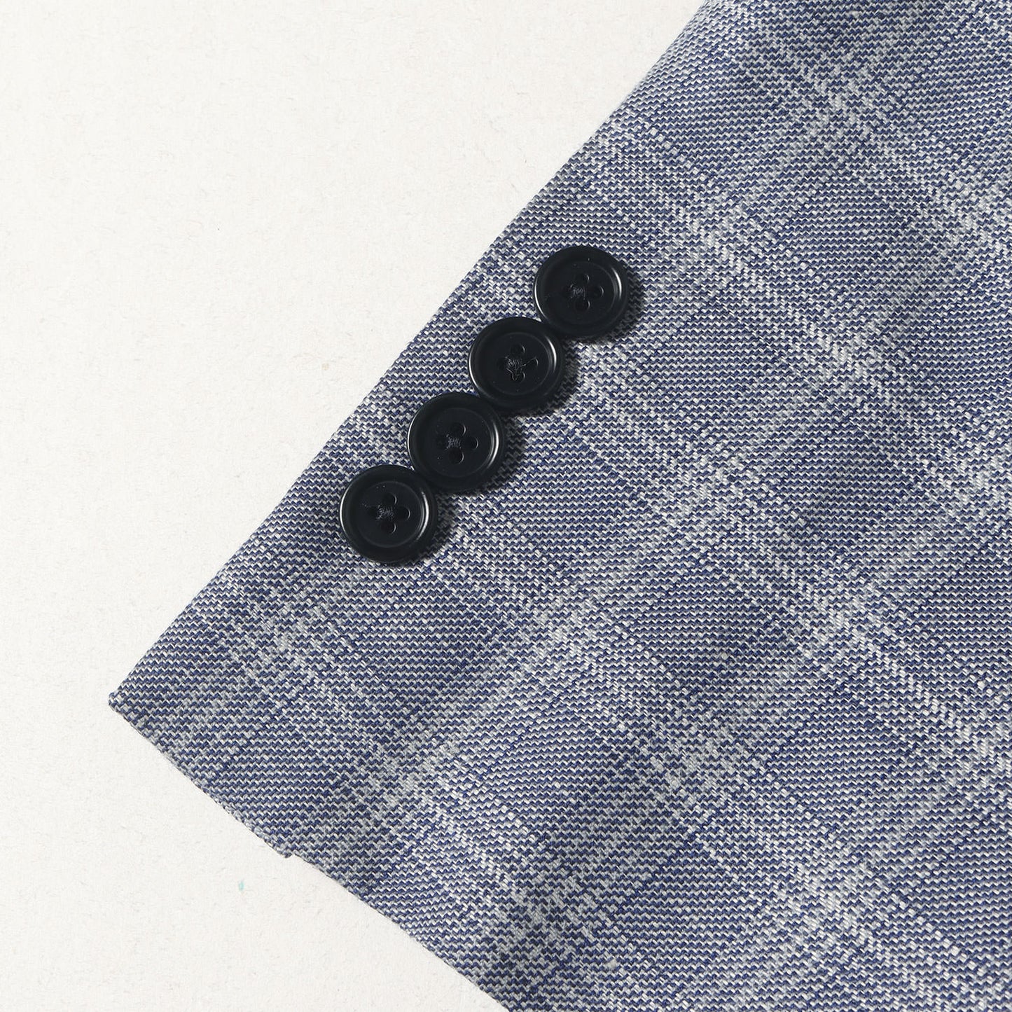 リネン/ウール チェック 2Bテーラードジャケット