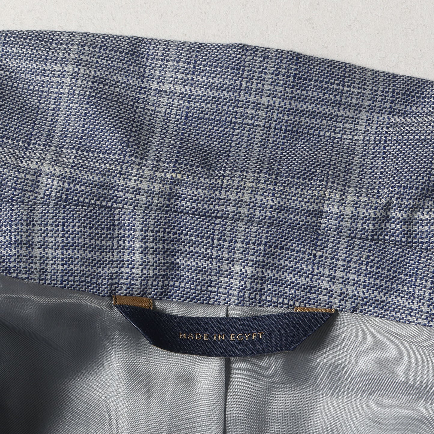 リネン/ウール チェック 2Bテーラードジャケット