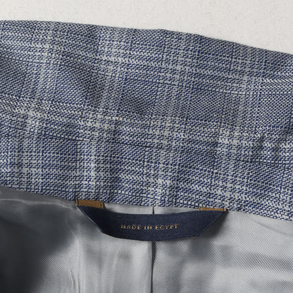 リネン/ウール チェック 2Bテーラードジャケット