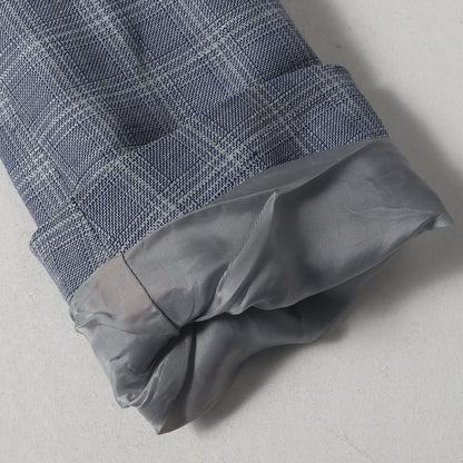 リネン/ウール チェック 2Bテーラードジャケット