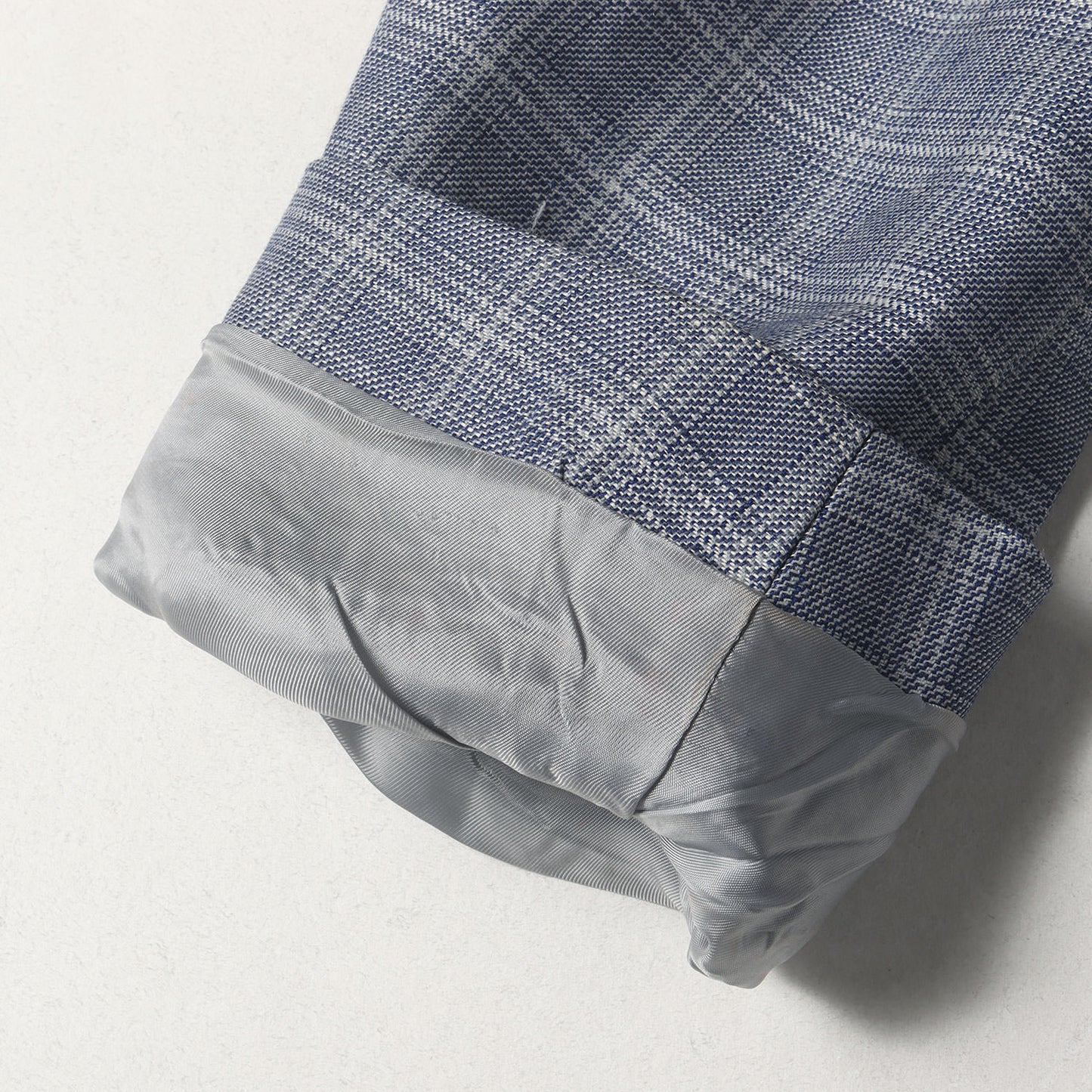 リネン/ウール チェック 2Bテーラードジャケット