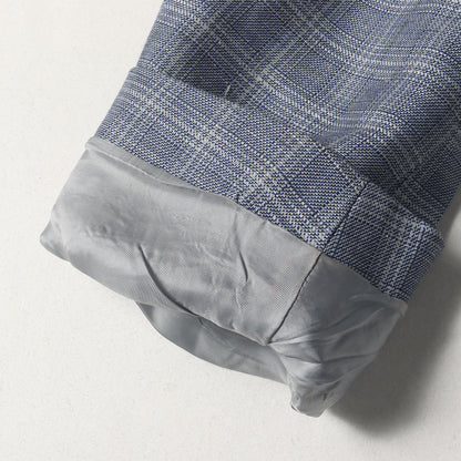 リネン/ウール チェック 2Bテーラードジャケット