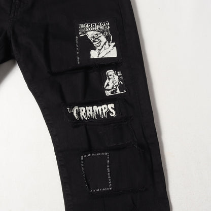 ヒステリックグラマー CRAMPS ダメージ ストレッチデニムパンツ 