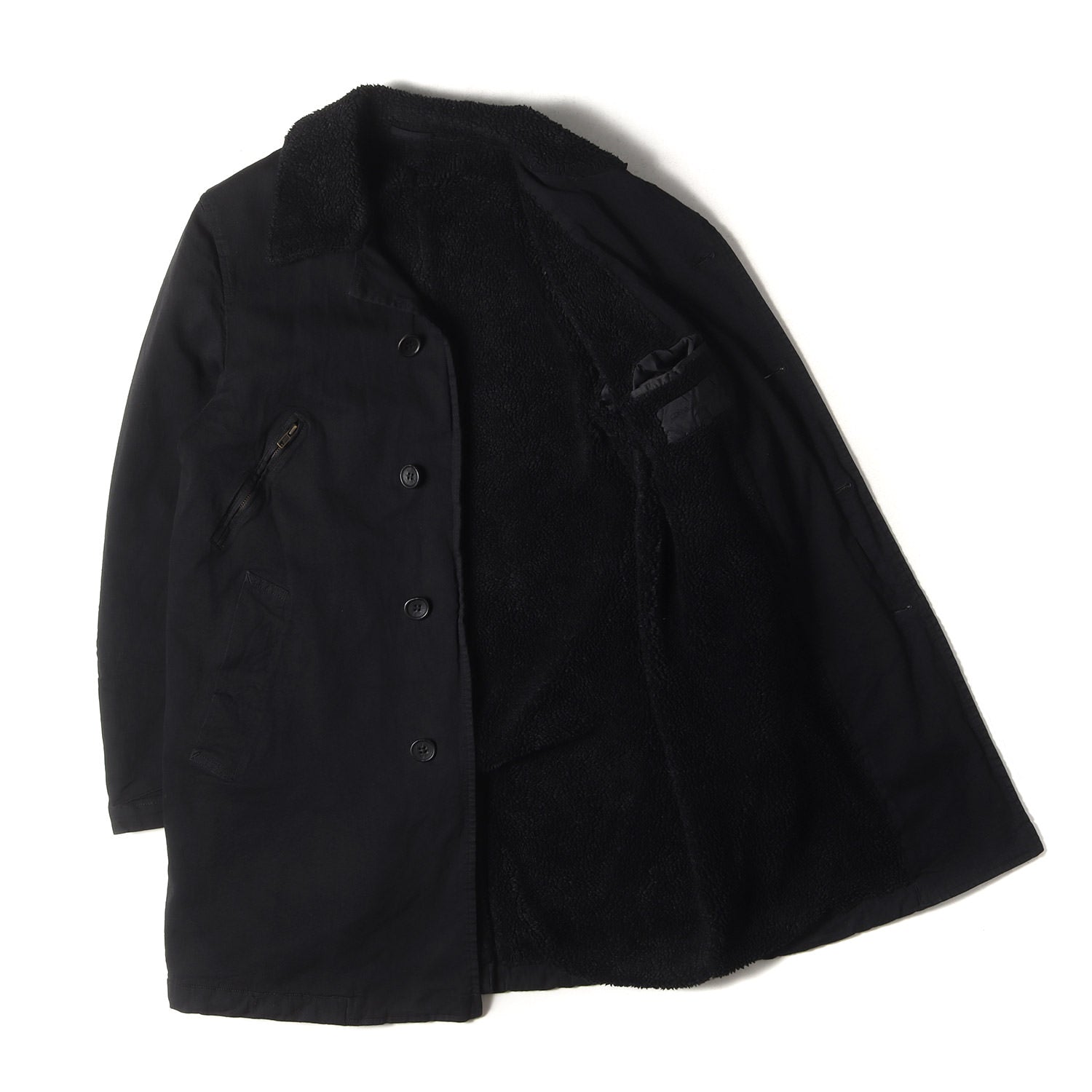 COMME des GARCONS HOMME (コム デ ギャルソン オム) 05AW 裏ボア 製品染め 縮絨 モーターサイクル ロング コート  (HP-C007) / ライダース - ブランド古着の通販・買取 | BEEGLE by Boo-Bee