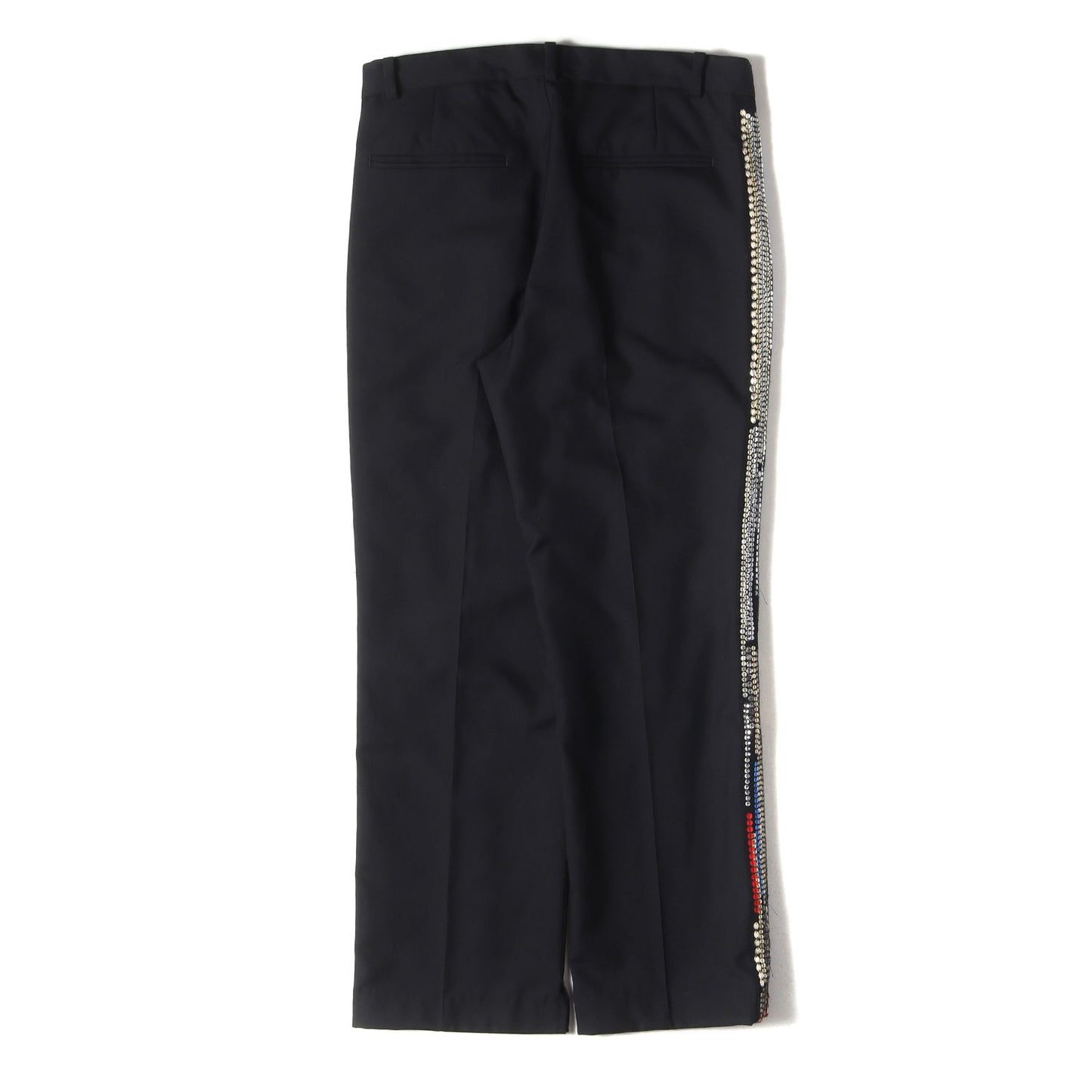 24SS ツータック スパンコール テープ ライン ウール スラックス パンツ (Glitter Side Stripe Pants 24SS-B-PT04)