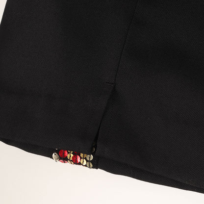 24SS ツータック スパンコール テープ ライン ウール スラックス パンツ (Glitter Side Stripe Pants 24SS-B-PT04)