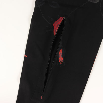 18AW 2014年秋冬 復刻 スカルローズ プリント パンツ (J-左脇ZIPスラックス HV-P64-527) / POUR HOMME