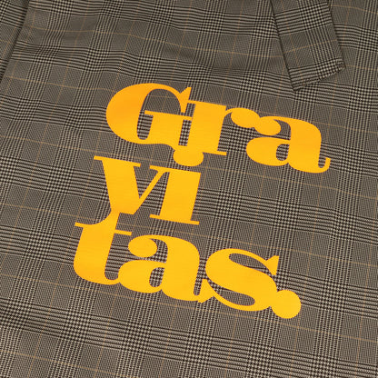 グレンチェック Gravitas プリント ナイロンツイル オーバーコート