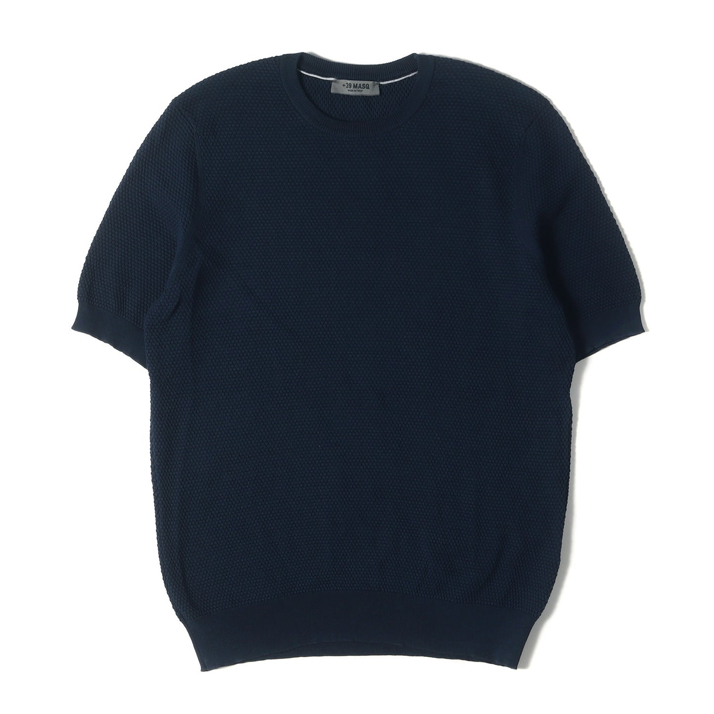 ワッフル編み コットン ニット Tシャツ / MADE IN ITALY