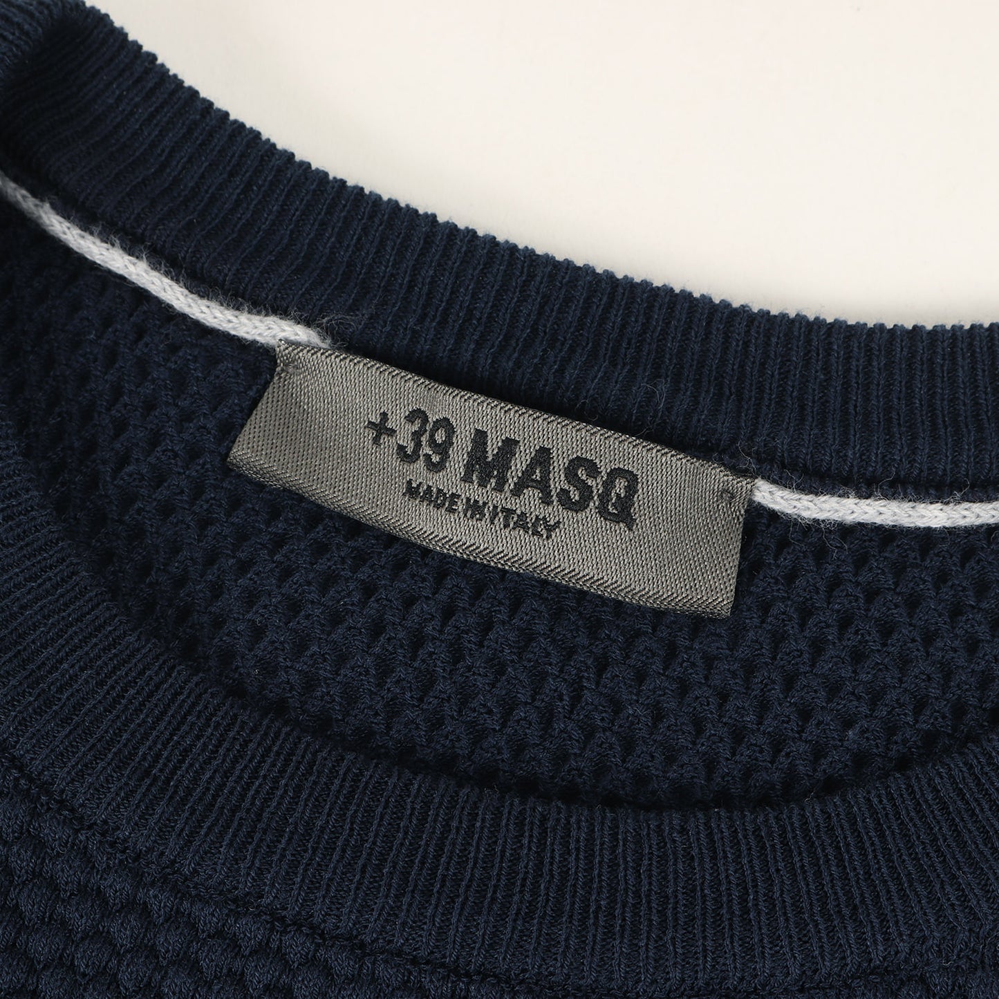 ワッフル編み コットン ニット Tシャツ / MADE IN ITALY