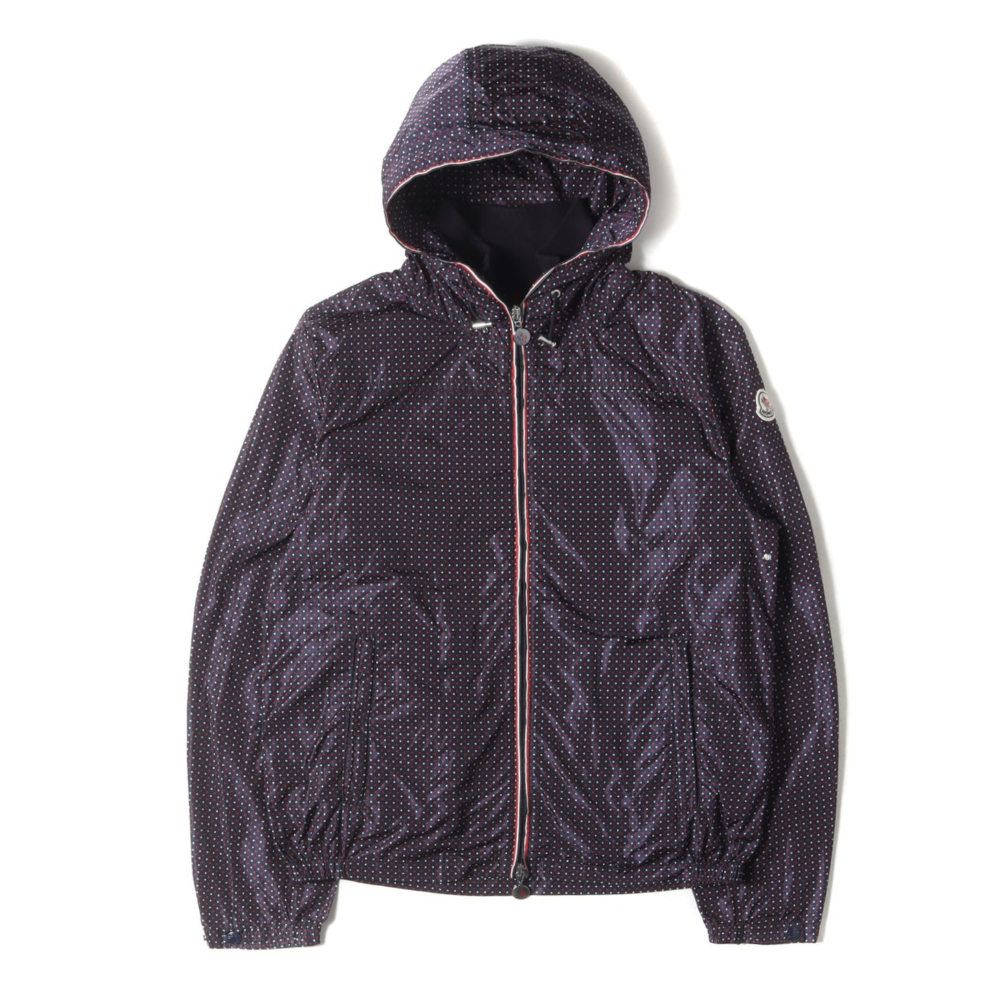 MONCLER (モンクレール) ドット柄 フード付き パッカブル ナイロン 