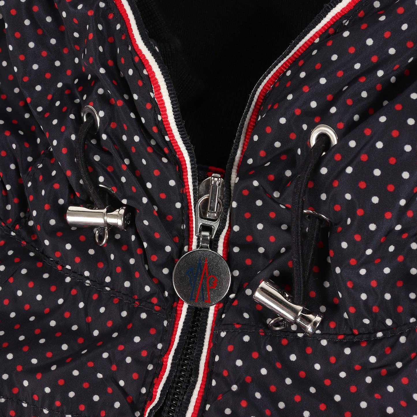 MONCLER (モンクレール) ドット柄 フード付き パッカブル ナイロン 