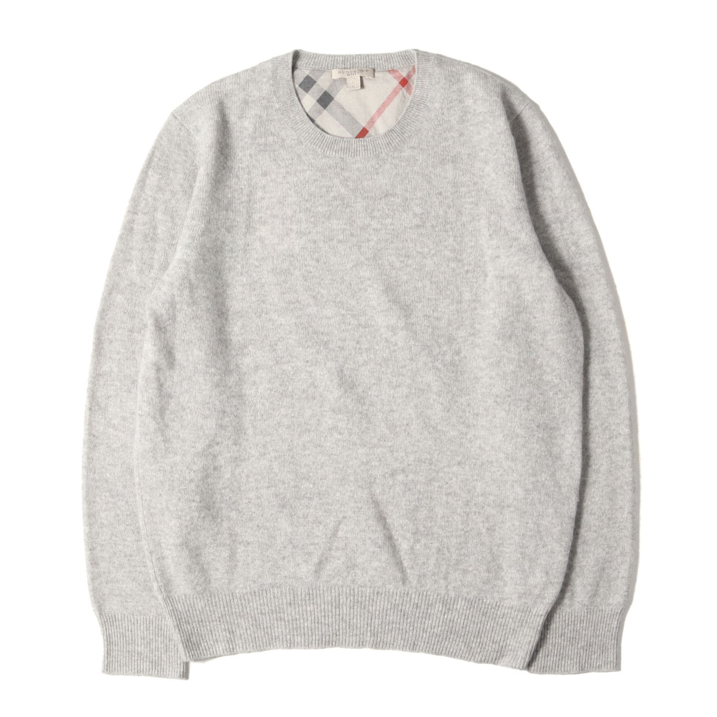 エルボーパッチ カシミア クルーネック ニット