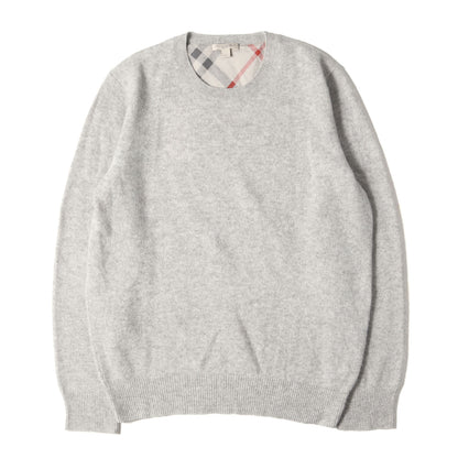 エルボーパッチ カシミア クルーネック ニット