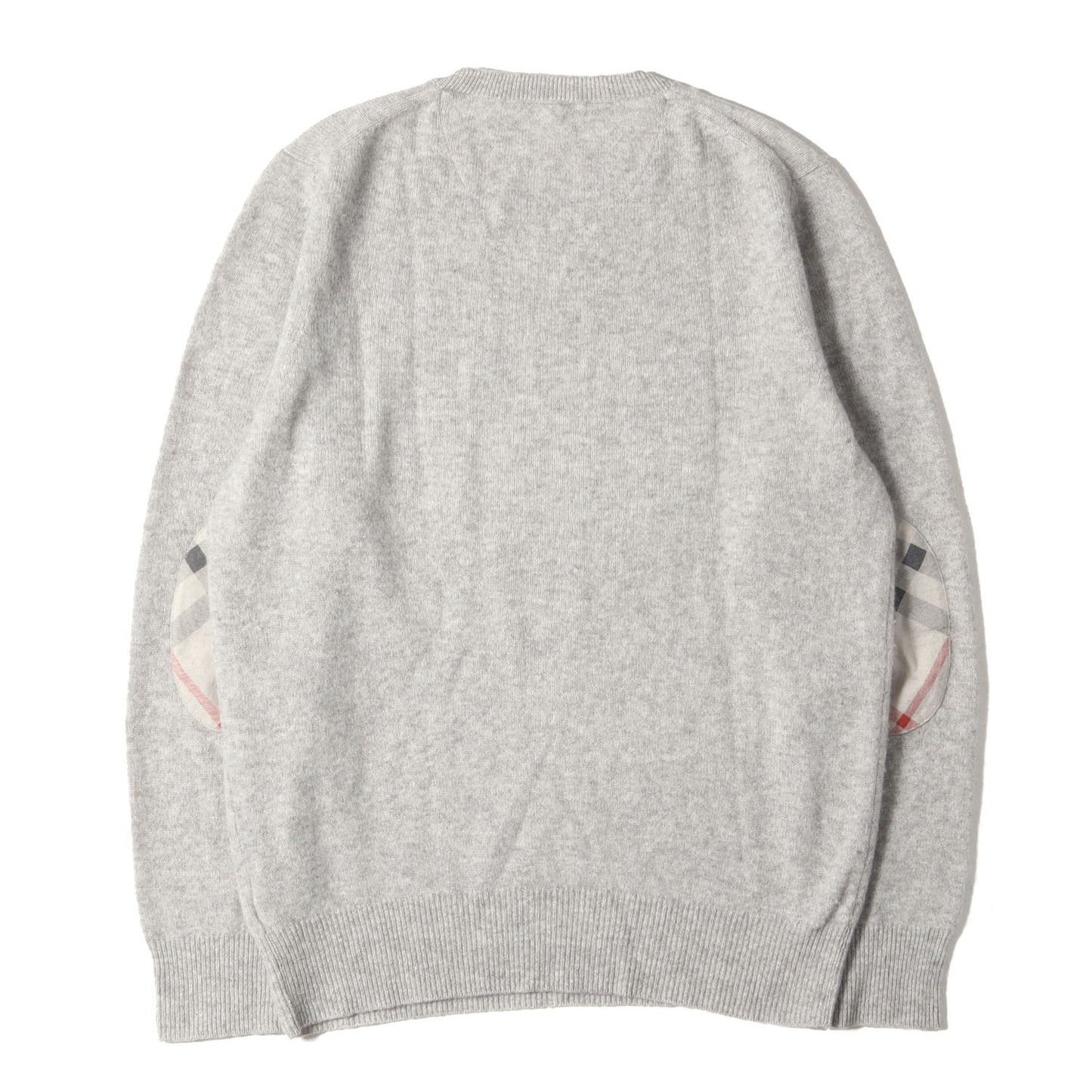 エルボーパッチ カシミア クルーネック ニット
