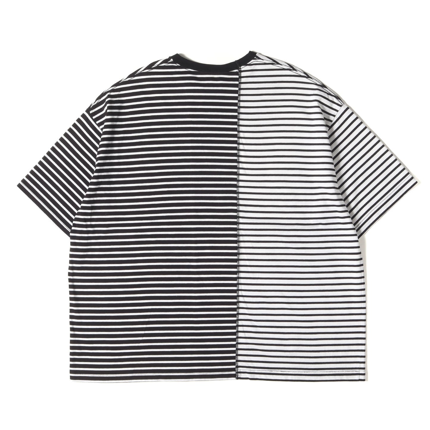 23SS アシンメトリー ビッグ ボーダー Tシャツ (ASYMMETRIC BORDER BIG TEE NUCU-23SS-002)