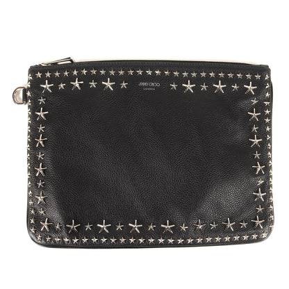 スタースタッズ ソフト グレイニー カーフレザー ハンド クラッチ バッグ (DEREK-N SOFT GRAINY CALF W/STARS)