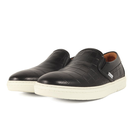 クロコダイル型押しレザー スリッポン スニーカー (GROVE)