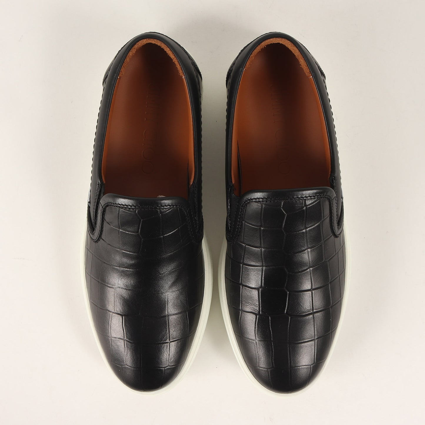 クロコダイル型押しレザー スリッポン スニーカー (GROVE)