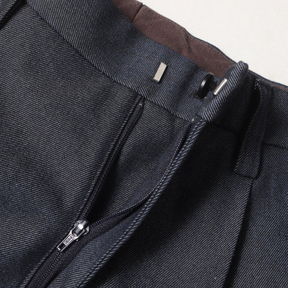 21SS 2タック テーパード ストレッチ デニム スラックスパンツ